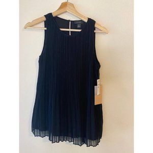 Halogen Women's Blouse Royal Black Size XXS  Pleated Tank Top